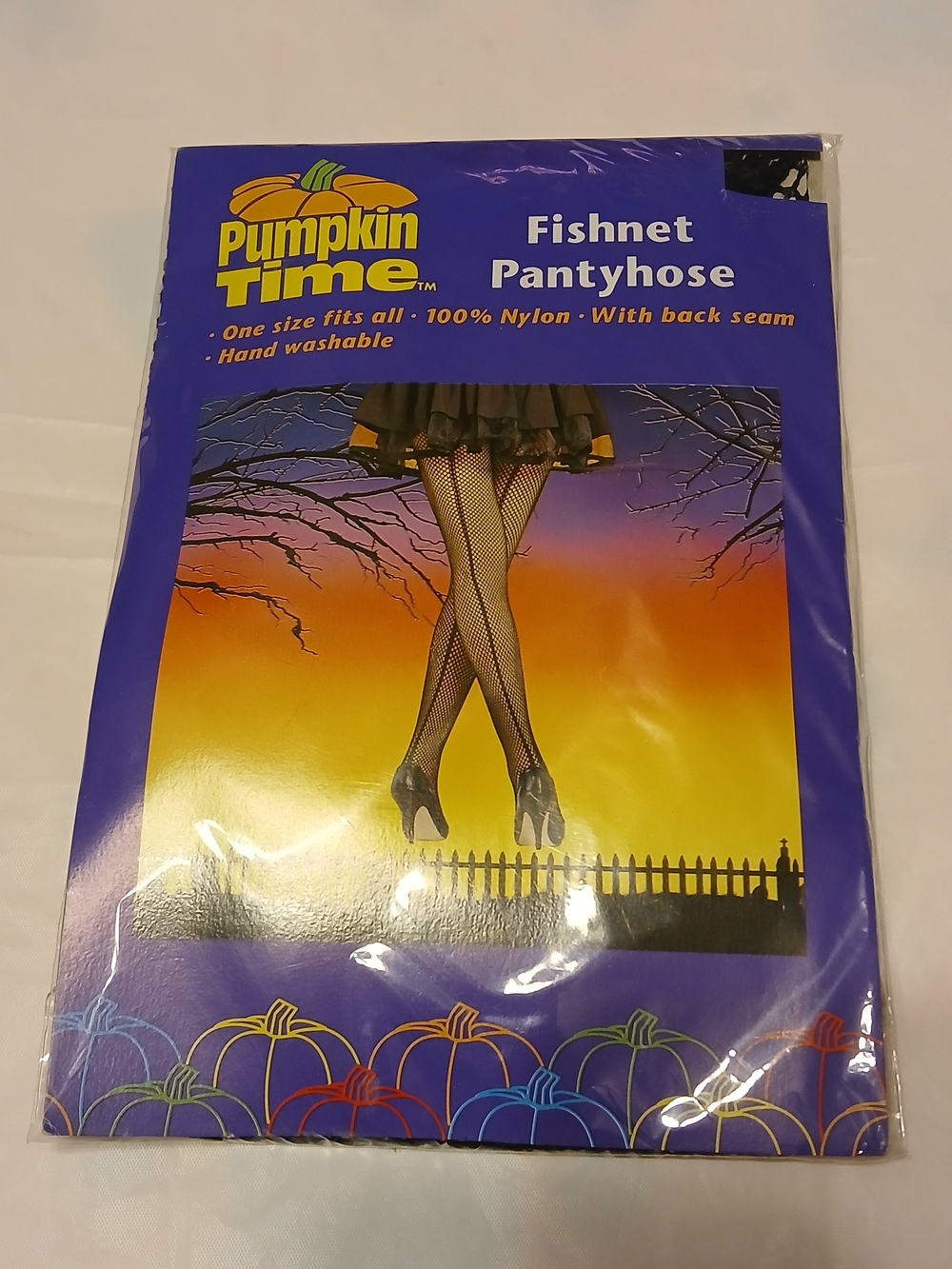 Pumpkin Time Black Fishnet Pantyhose With Back Seam